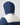 Detailed view of navy insulated hood and cream shoulder panel with hanging loop.