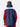 Rear view of the Henri-Lloyd sailing jacket showing navy back panel and red side panels.