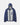Navy Dynamic Lite Shell jacket with hood open, showing light grey interior.