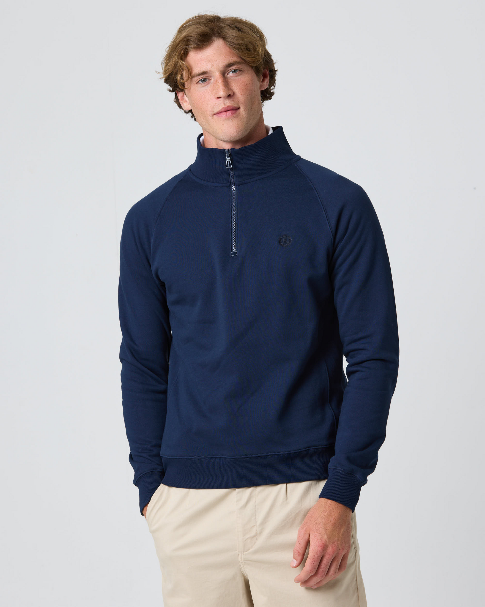 Kinsale Quarter Zip Sweat - Navy Blue – Henri-Lloyd