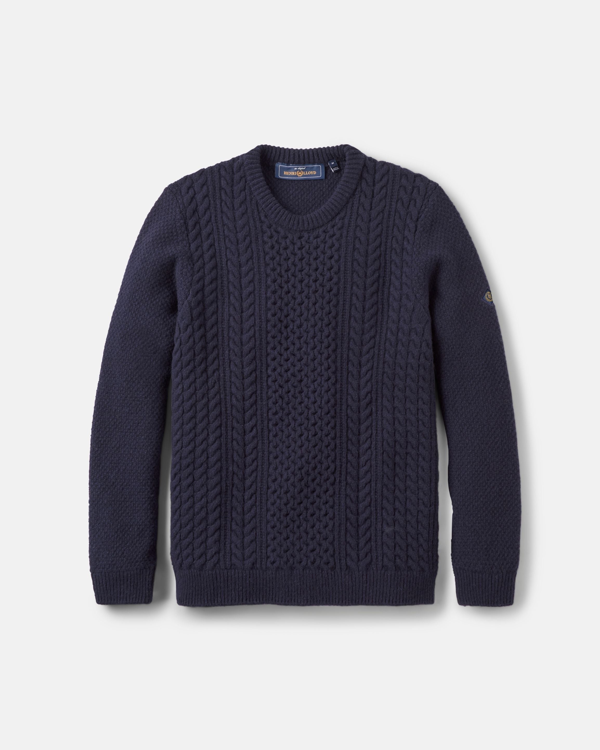 Abersoch Cable Knit Jumper Dark Navy Henri-Lloyd