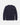 Navy cable knit wool sweater with textured front panel.